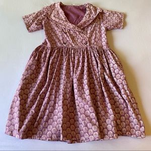 vintage no saint cotton block print collared dress / size small